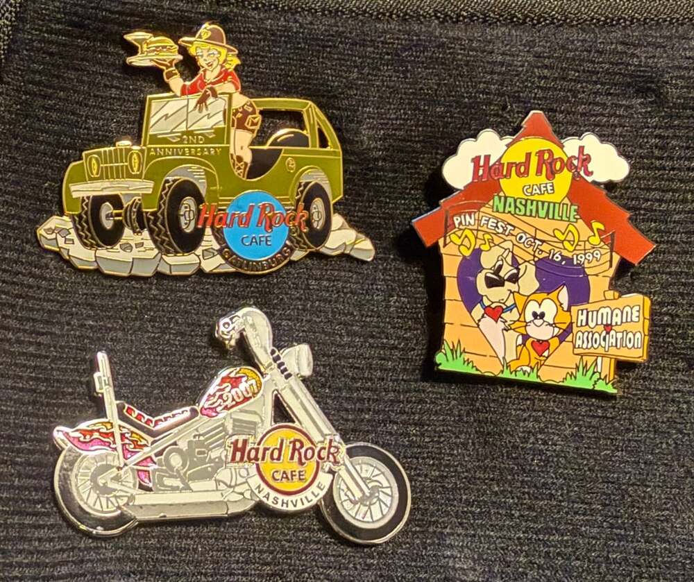 Hard Rock Cafe Collectible Pins - Set of 3